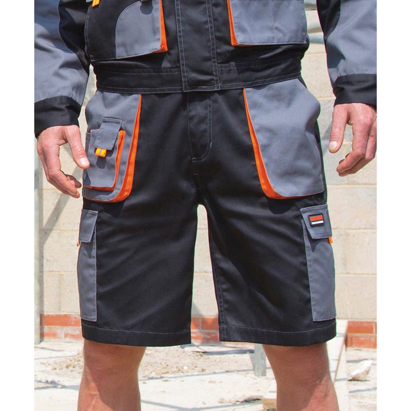 Work-Guard lite shorts - Grey/Black/Orange XS